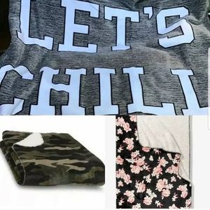 3 Victoria Secret Sherpa Blankets